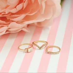 Stacked Art Deco Midi Rings